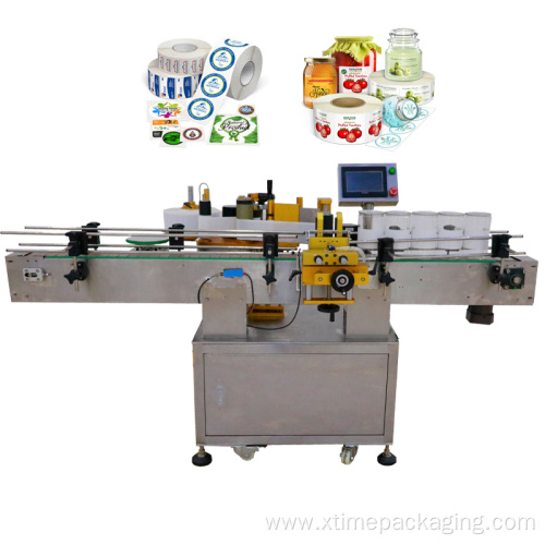 Automatic bottle labeling machine for flat bottle